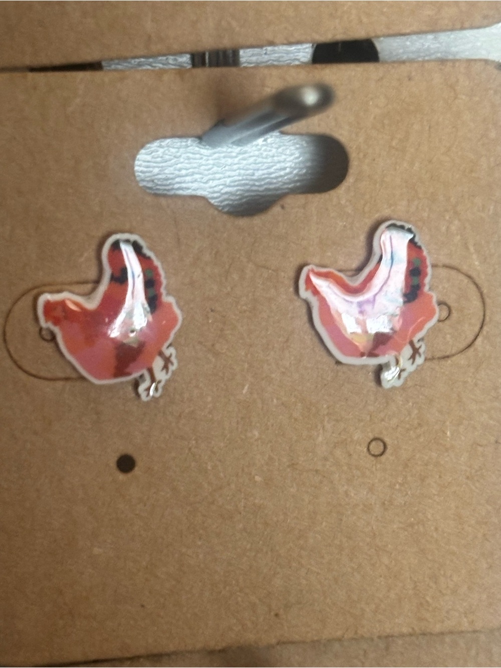 Cute Red Chicken Bird Stud Earrings for Pets Lovers